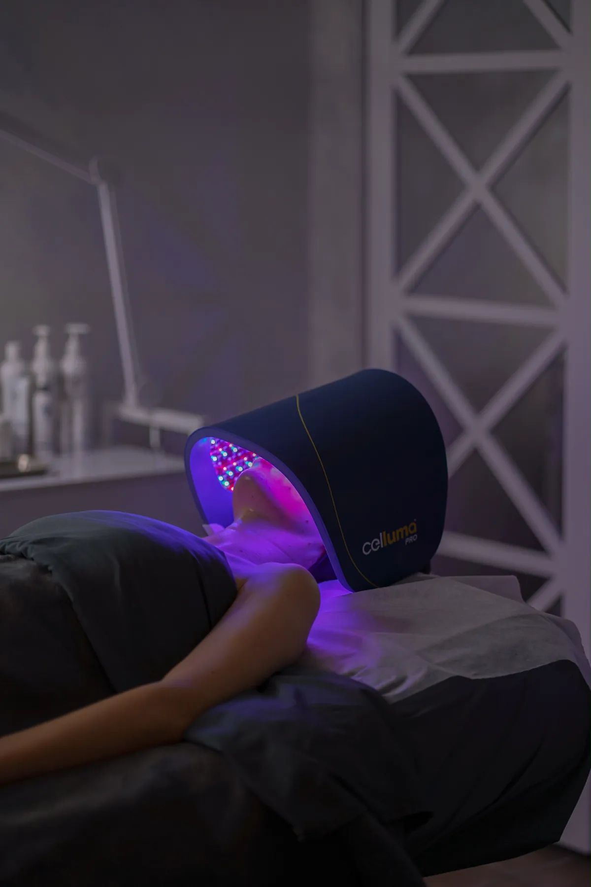 Celluma LED light therapy finishing an Acne Clarifying Facial