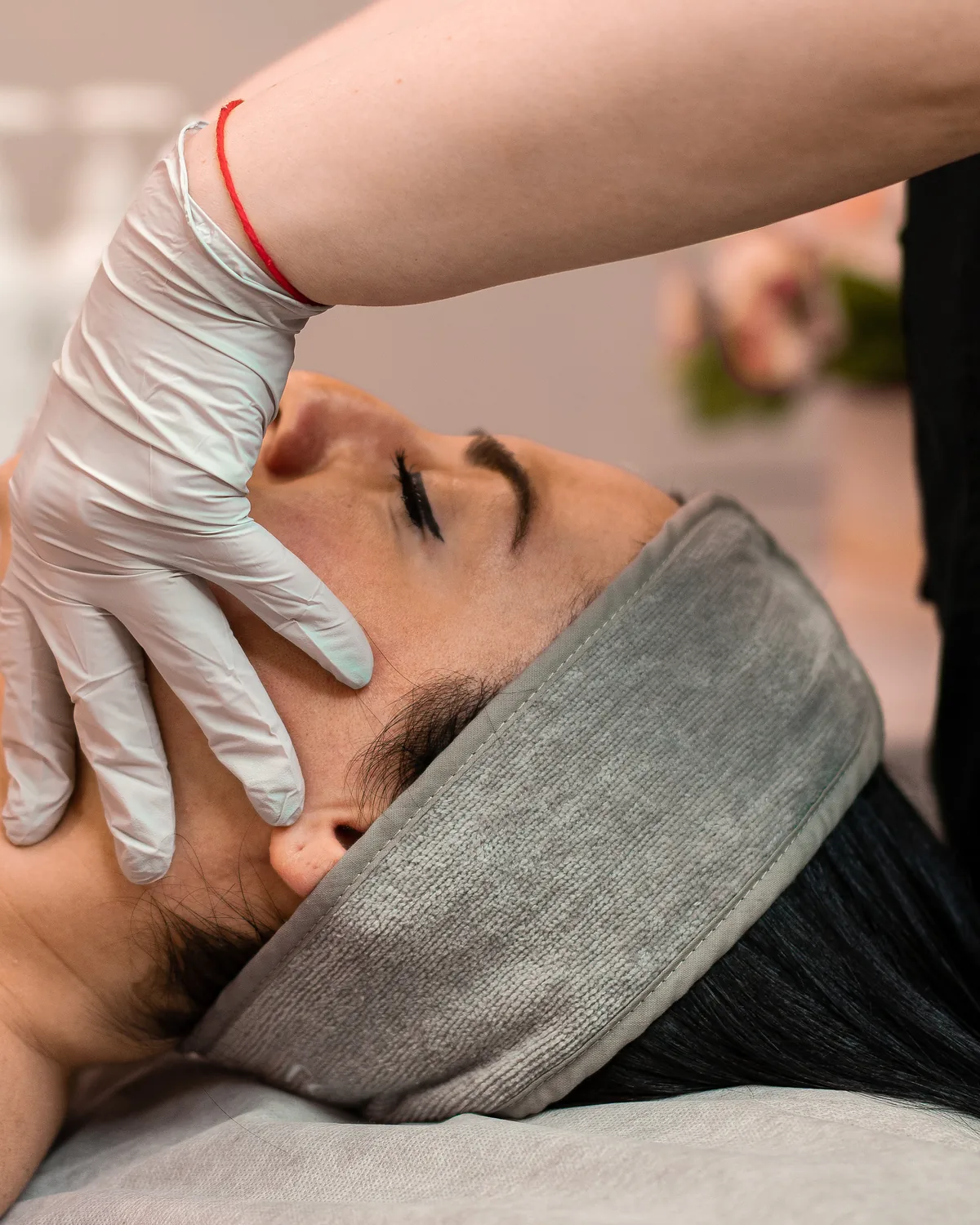 Face Sculpting with Buccal Massage treatment in progress at SI Glam Glow in Staten Island